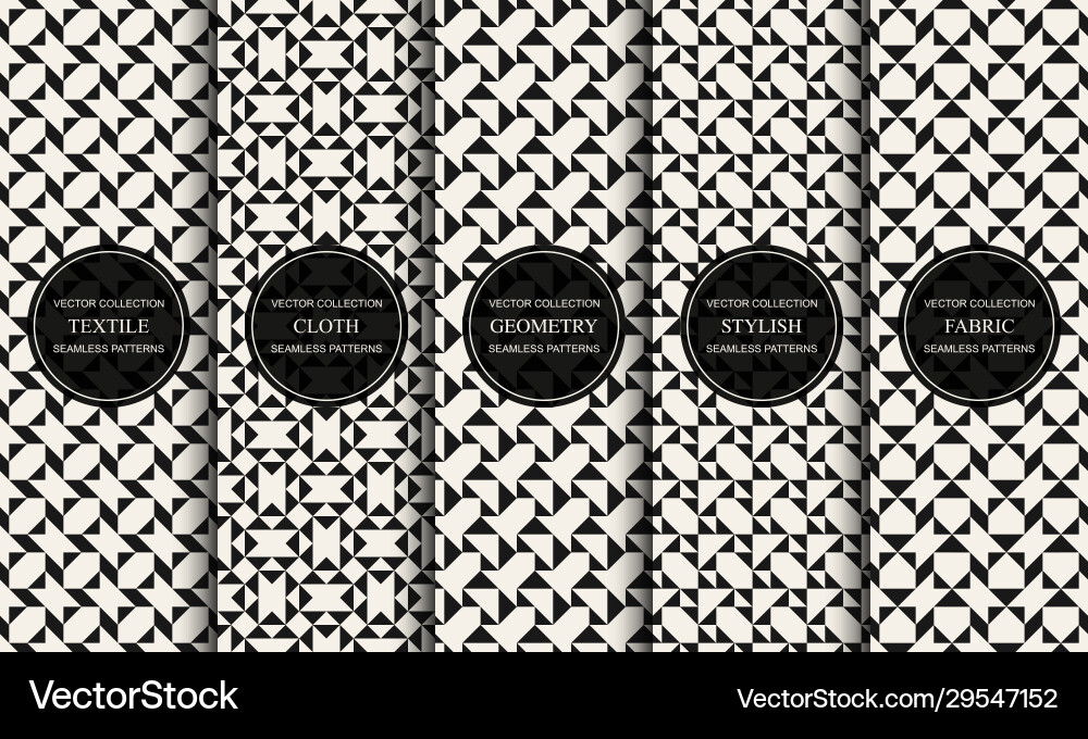 Set decorative seamless patterns Set decorative seamless patterns vector image