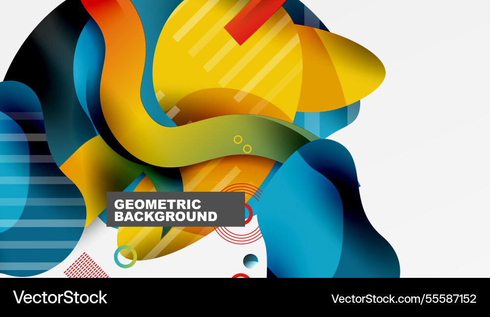 Vibrant abstract background overlapping shapes Vector Image