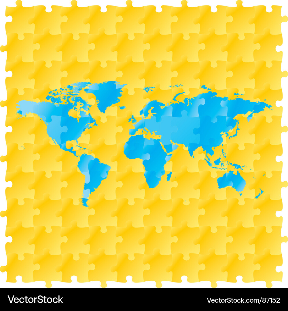 World maps with puzzle pattern Vector Image