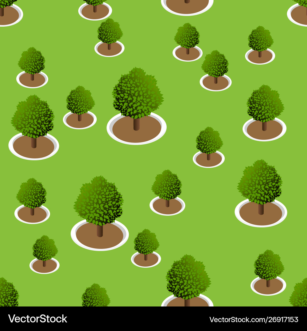 3D Forest Tree Pattern Vector Image