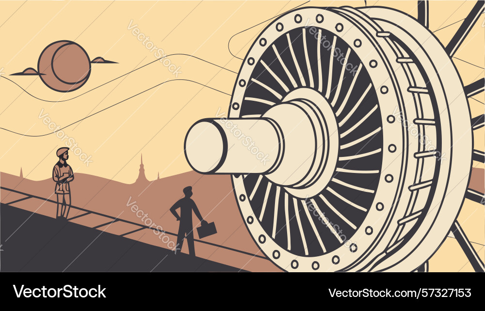 Astronaut exploring alien planet with spacecraft vector image