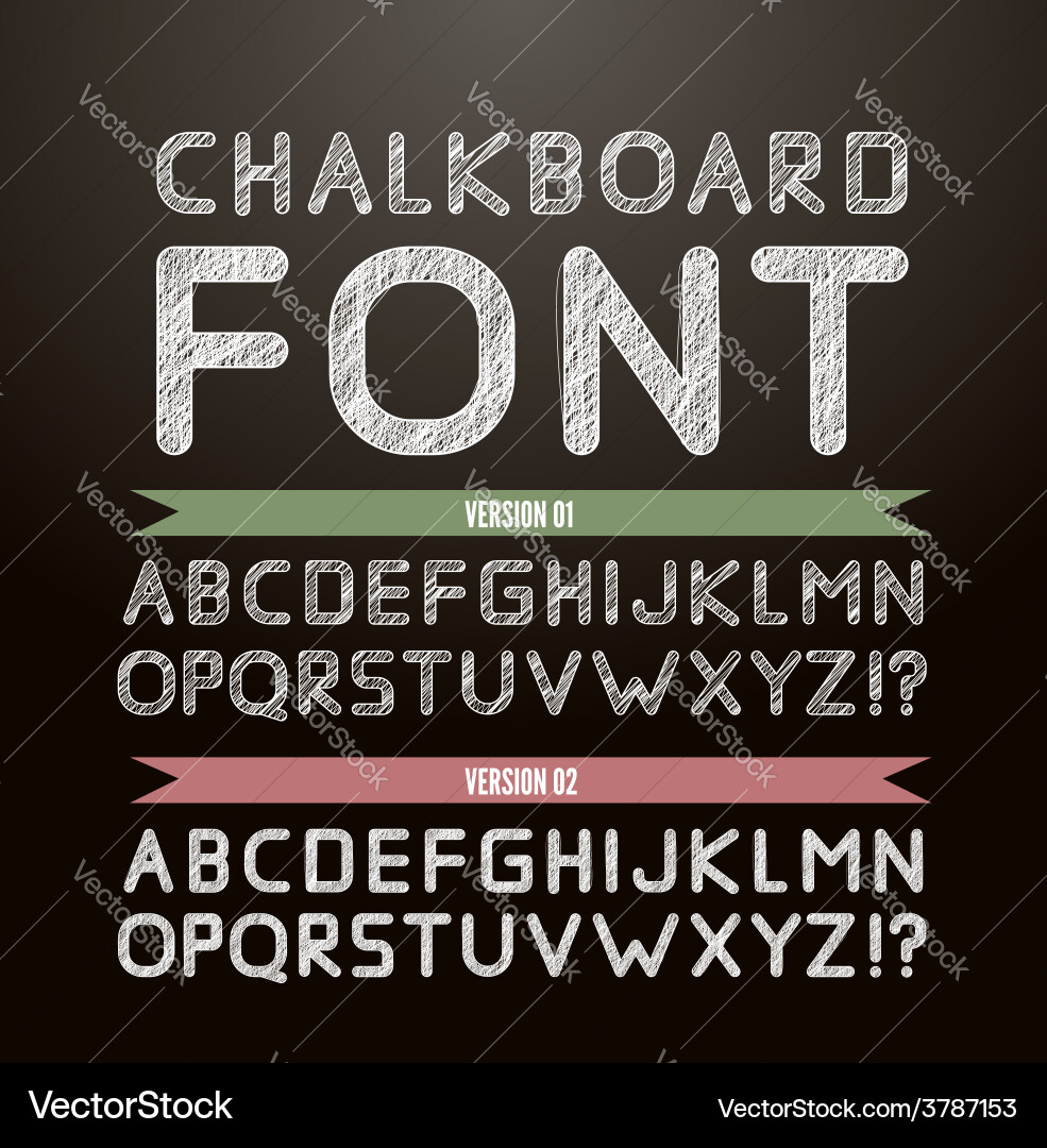 Chalkboard Lettering Set - Two Styles vector image