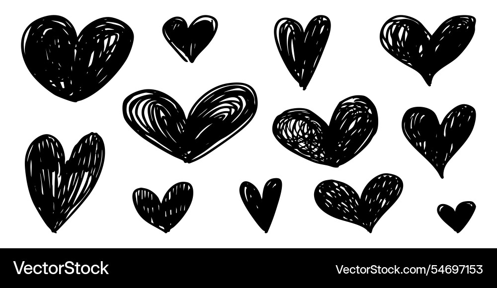 Doodle Skizze Stil der Herzen Ikone Doodle Skizze Stil der Herzen Ikone vektorbild