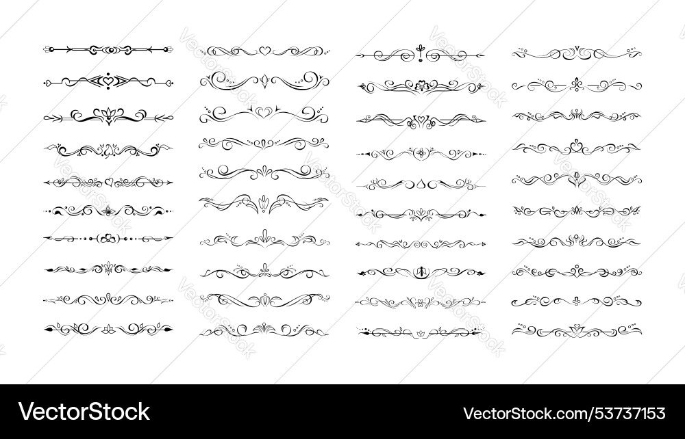 Elegant text delimiters border vignettes Elegant text delimiters border vignettes vector image