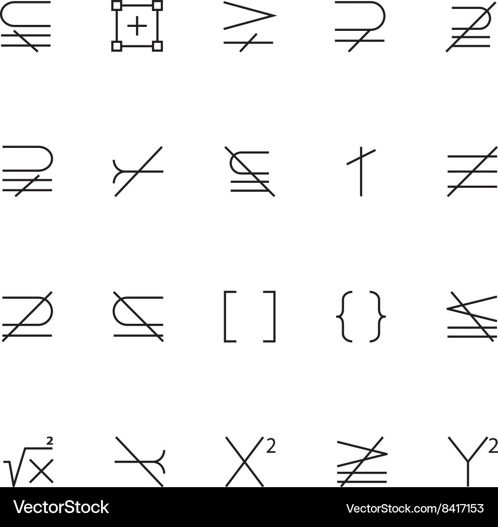 Mathematics icons 6 Royalty Free Vector Image - VectorStock