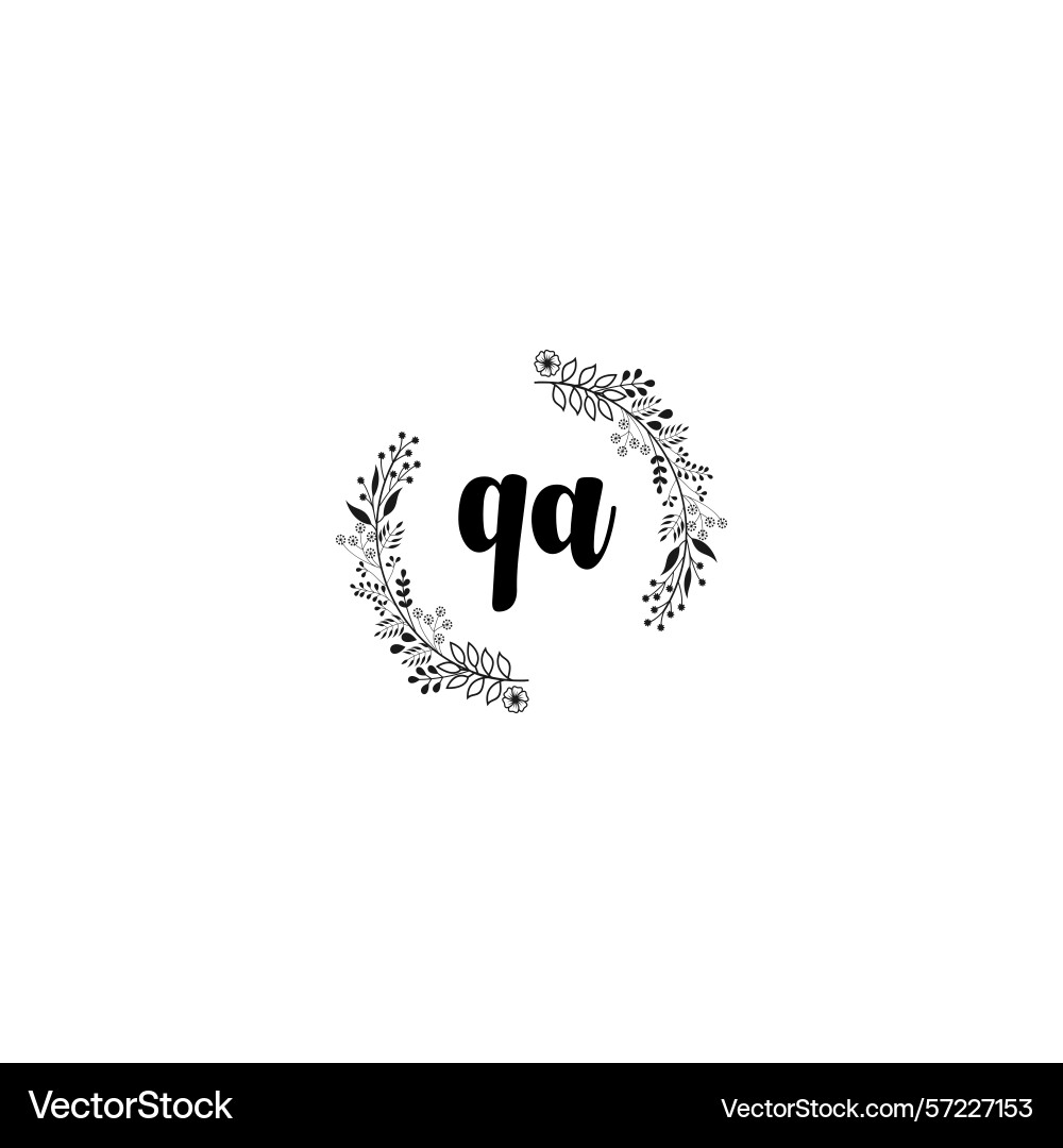 Minimalist botanical monogram qa logo design Minimalist botanical monogram qa logo design Vector Image