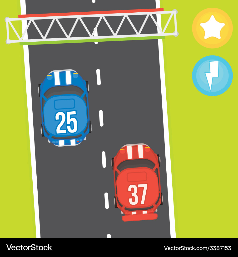 Racing Game Objects Collection Vector Image