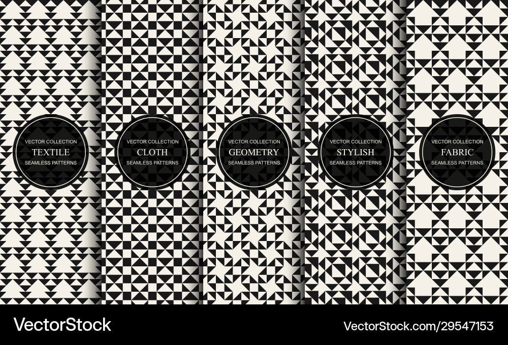 Set decorative seamless patterns Set decorative seamless patterns vector image