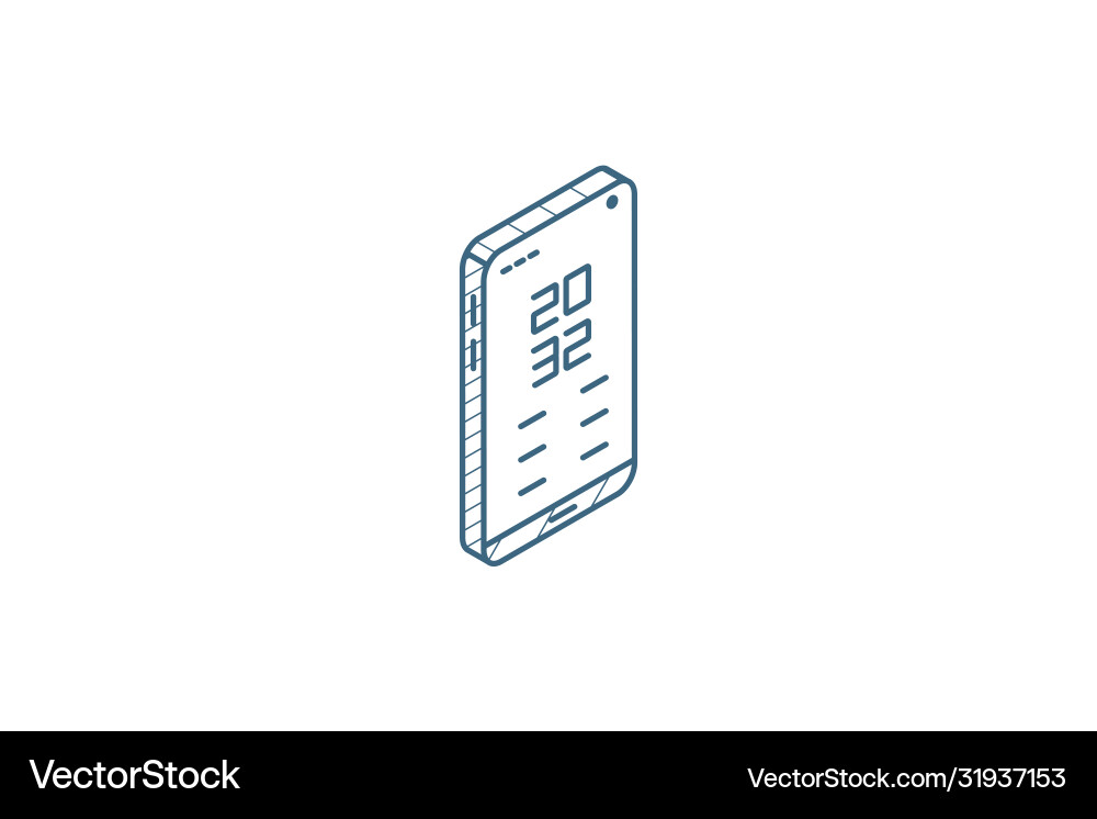 Smartphone mobile phone isometric icon 3d line Vector Image