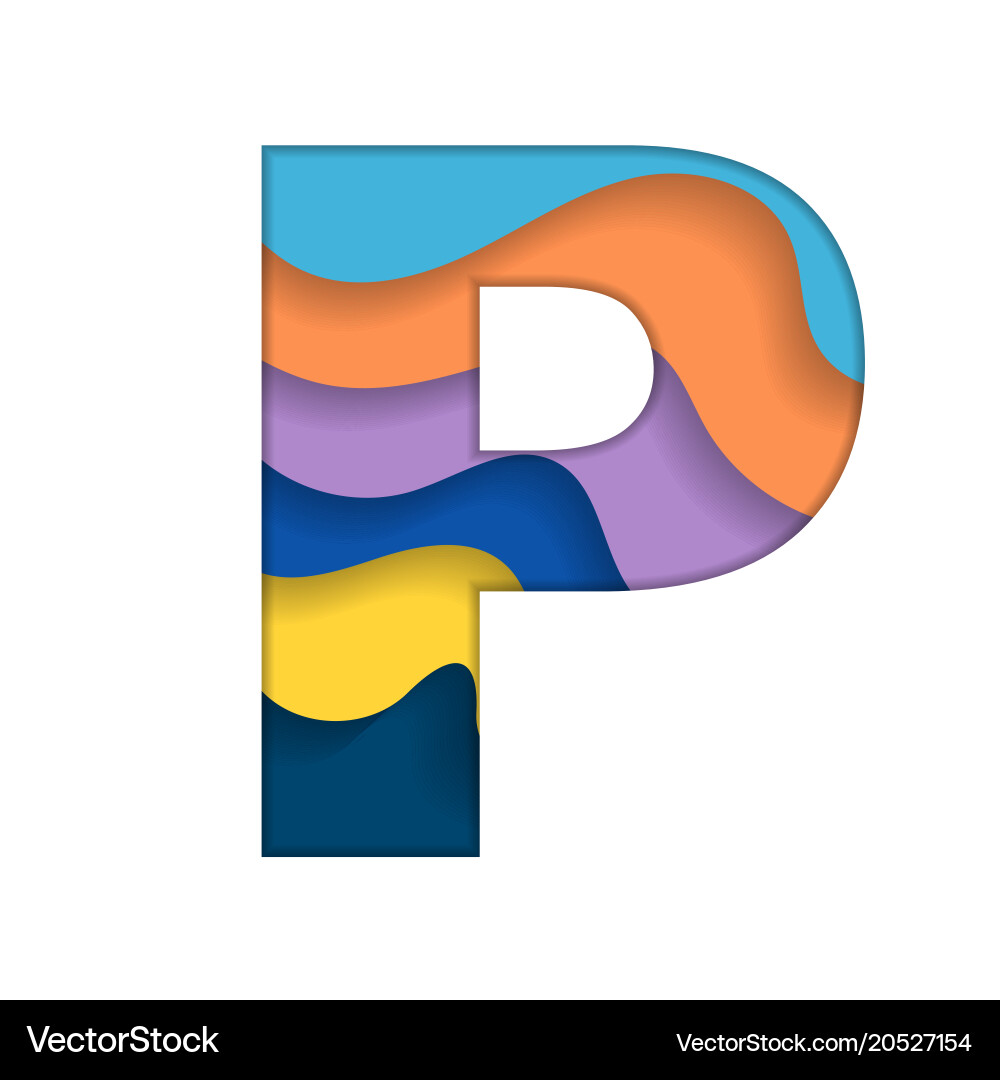 Colorful letter p Royalty Free Vector Image - VectorStock