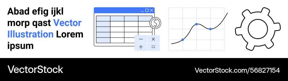 Data analysis concept with spreadsheet calculator Data analysis concept with spreadsheet calculator vector image