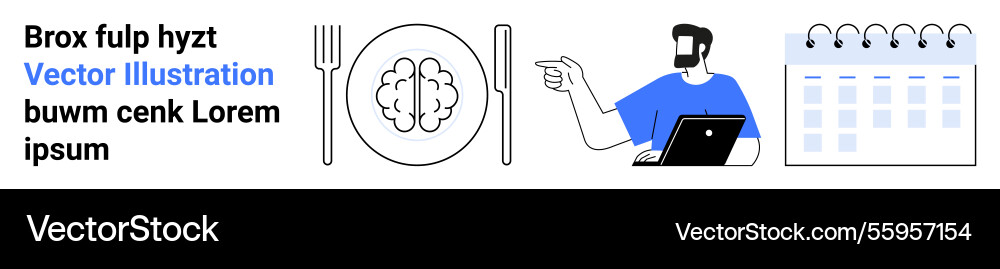 Employee scheduling tasks with focus on brain Employee scheduling tasks with focus on brain Vector Image