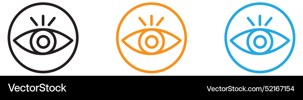 Eye icon logo set collection for web app ui Eye icon logo set collection for web app ui Vector Image