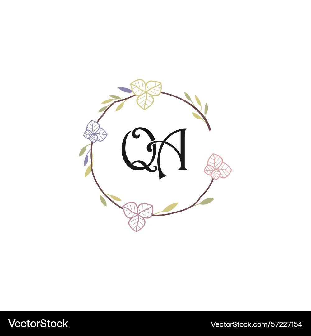 Floral monogram qa designs collection Vector Image