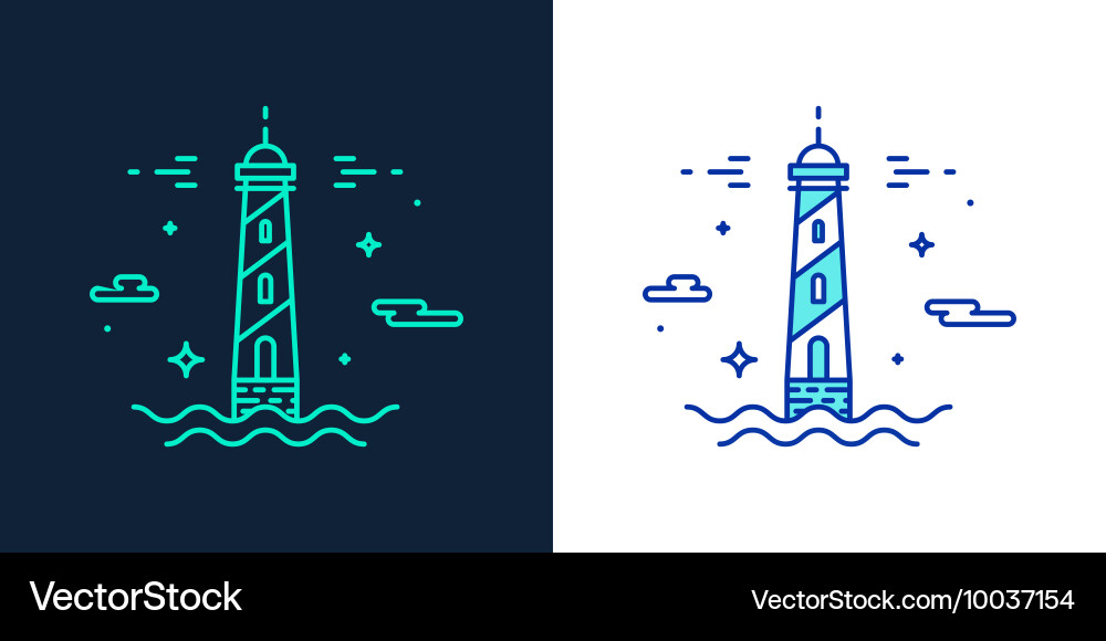 Linear style icon of a lighthouse vector image