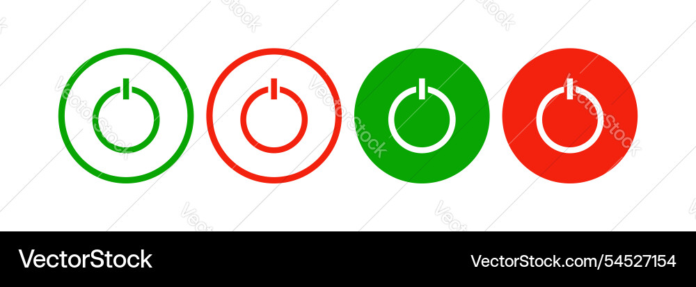 Power button icon set start and stop Power button icon set start and stop vector image