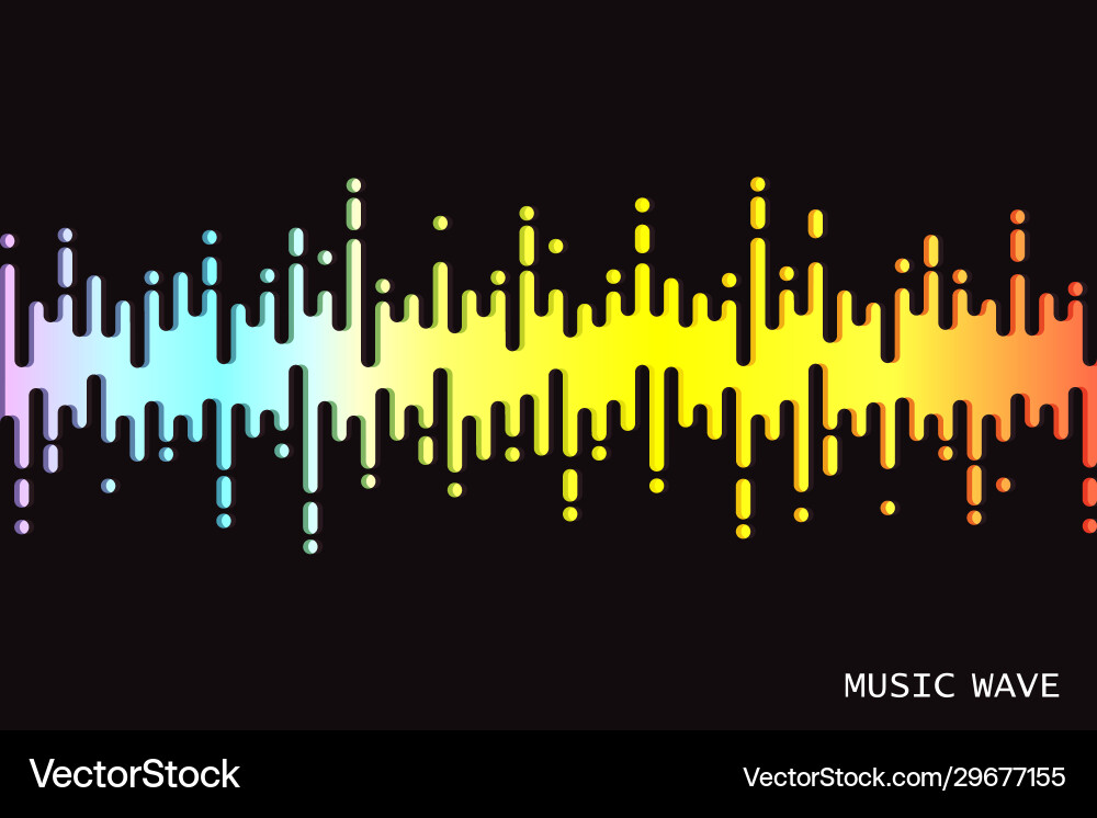 Buntes Audio Wave Logo Vektorbild