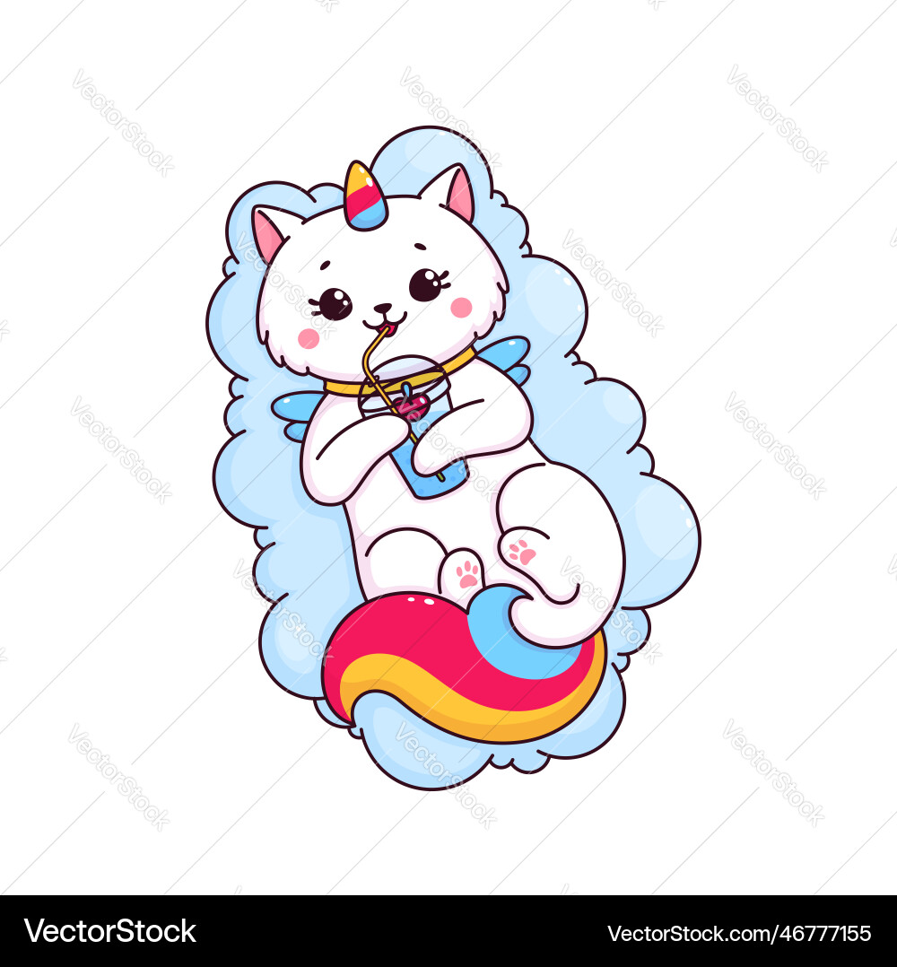 Cartoon capricorn character with juice or cocktail Cartoon capricorn character with juice or cocktail vector image