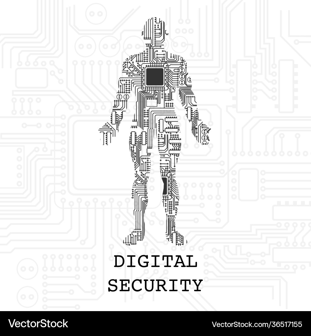 Digital human security wallpaper Royalty Free Vector Image