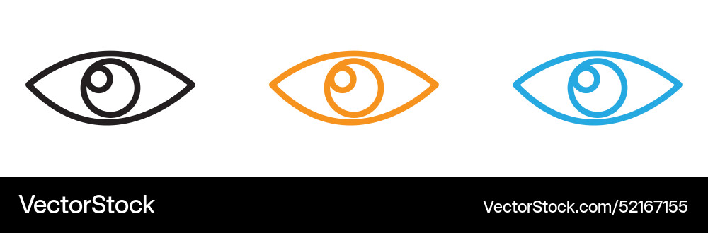 Eye icon logo set collection for web app ui Vector Image
