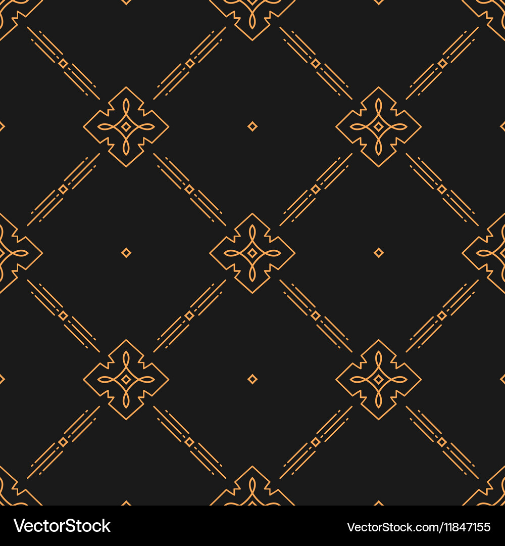 Gold Line Art Geometric Pattern Vector Image