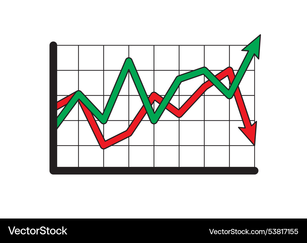 Graph and chart line icon business data element Vector Image