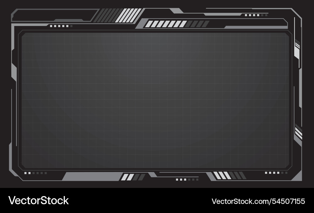 Hud frames white grey user interface elements Hud frames white grey user interface elements vector image