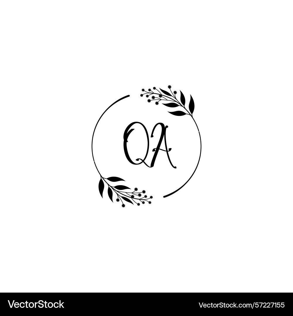 Minimalist botanical monogram qa logo design Vector Image