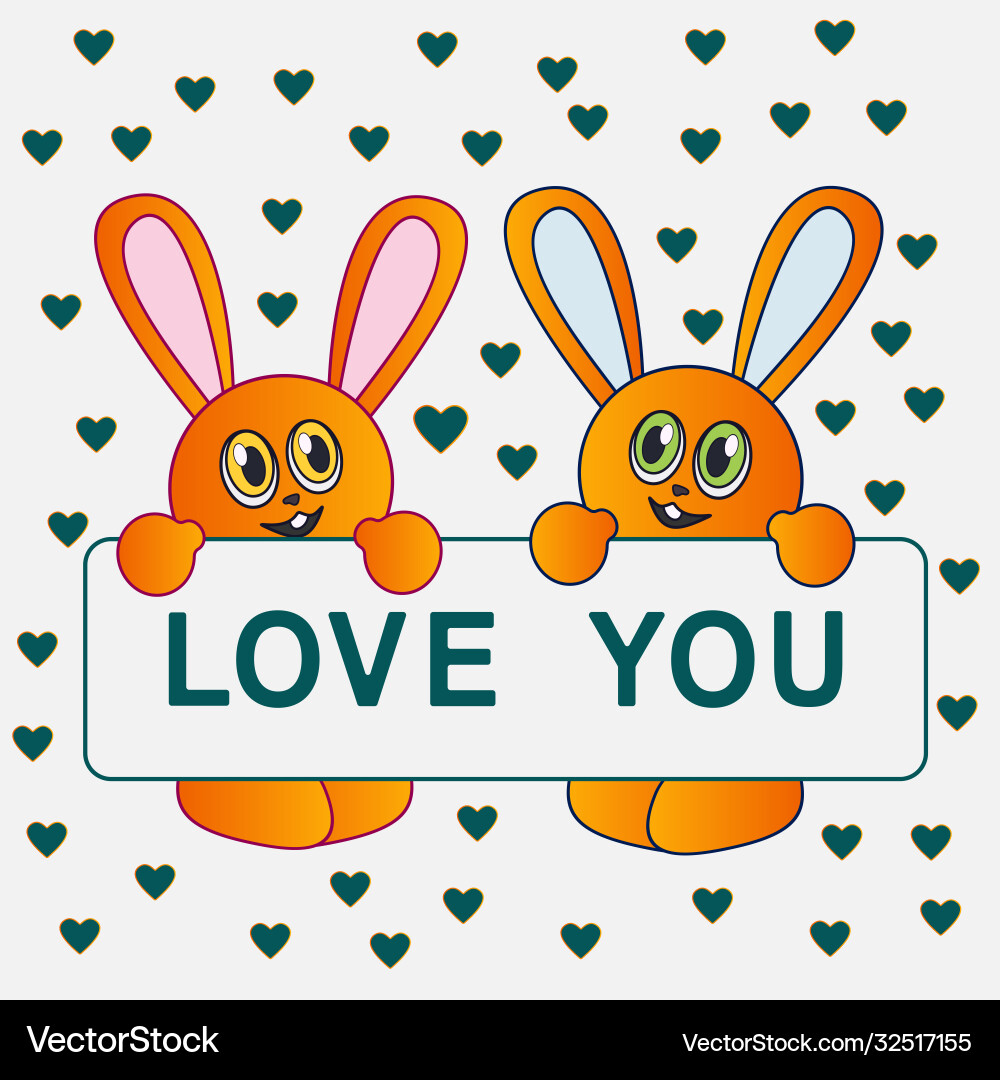 Rabbits Royalty Free Vector Image - VectorStock