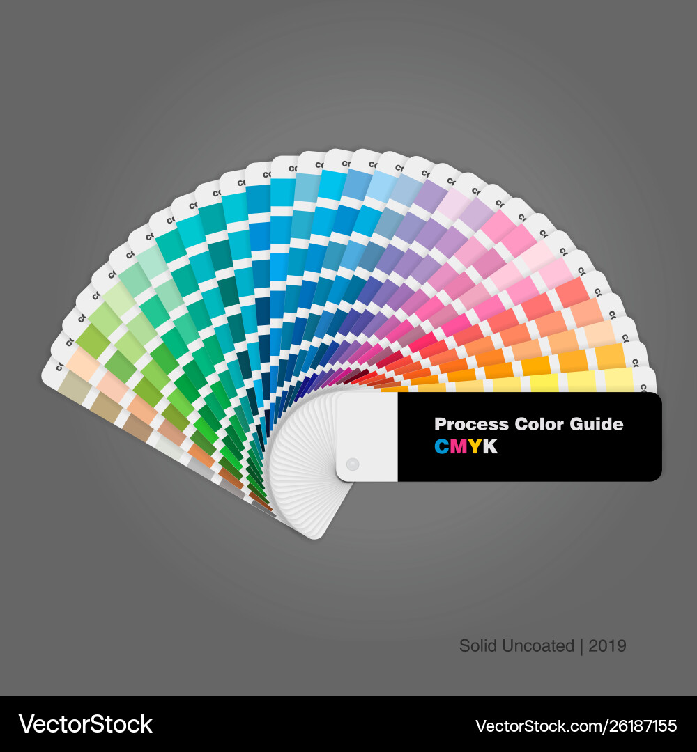 Solid uncoated cmyk process color palette guide Solid uncoated cmyk process color palette guide vector image