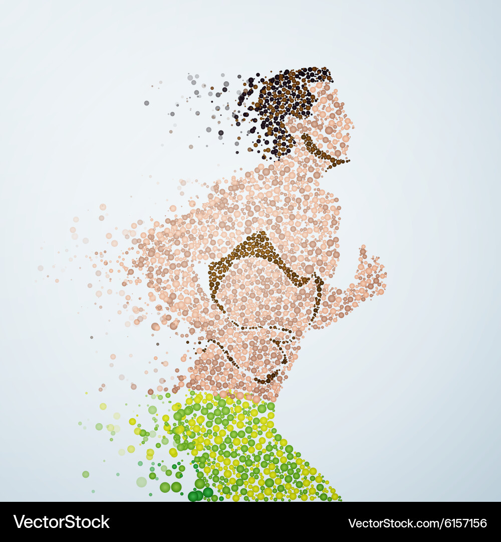 Abstract image of a athlete running man from vector image