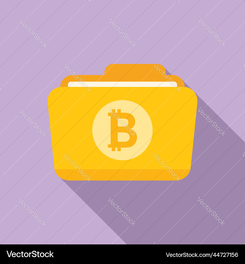 Bitcoin folder icon flat crypto money – Royalty-Free Vector | VectorStock