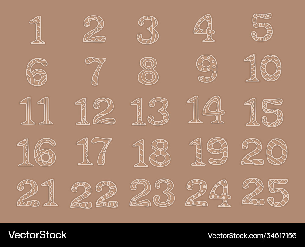 Christmas gingerbread cookie advent calendar Vector Image