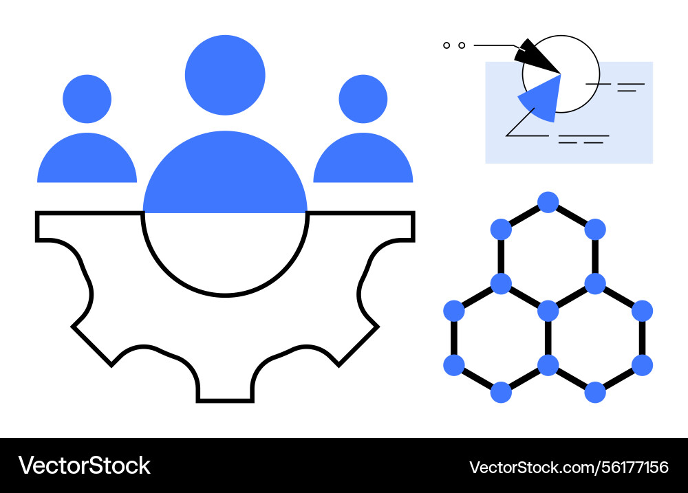 Collaboration and process automation with data Collaboration and process automation with data vector image
