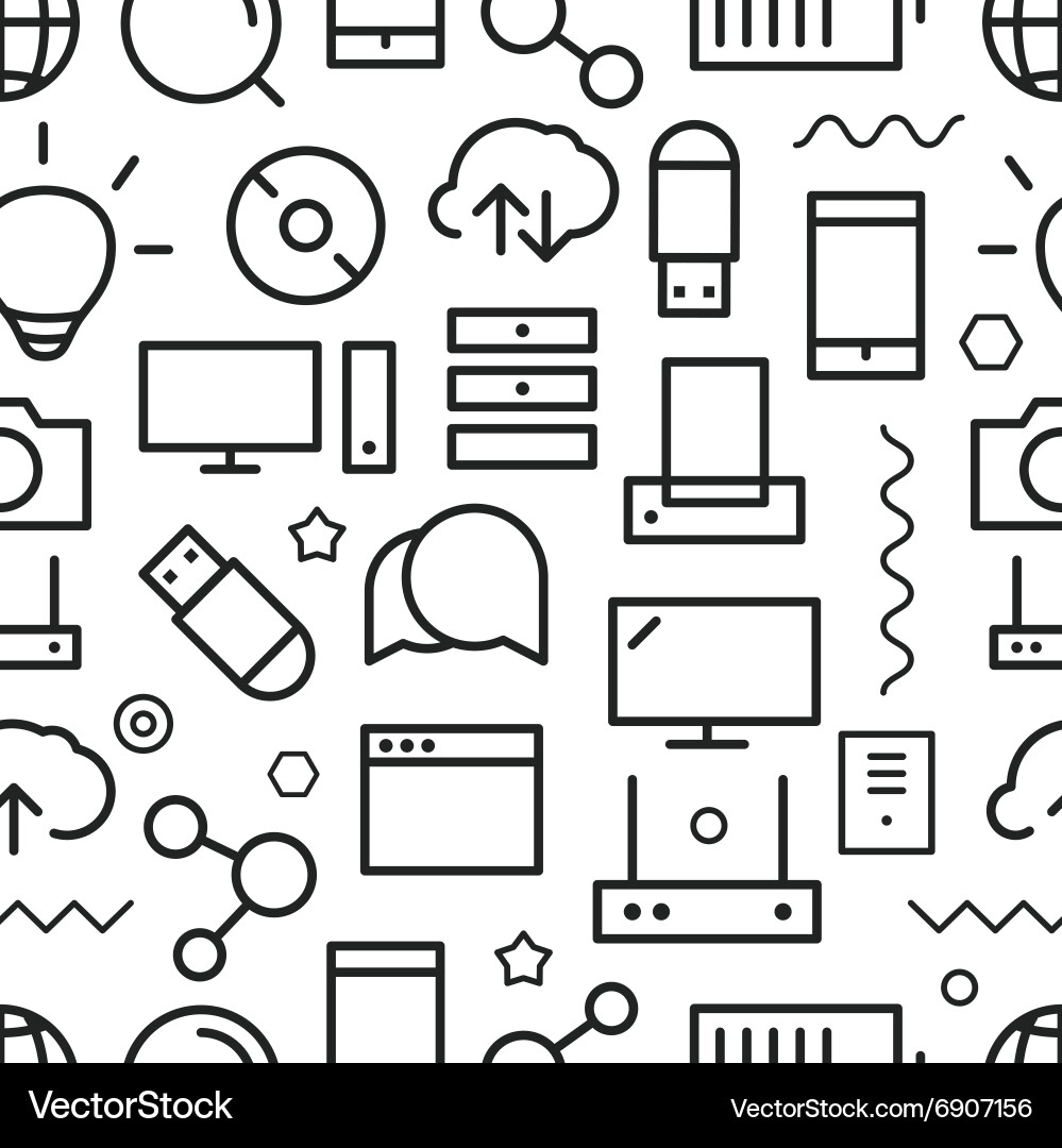 Different web icons seamless pattern vector image