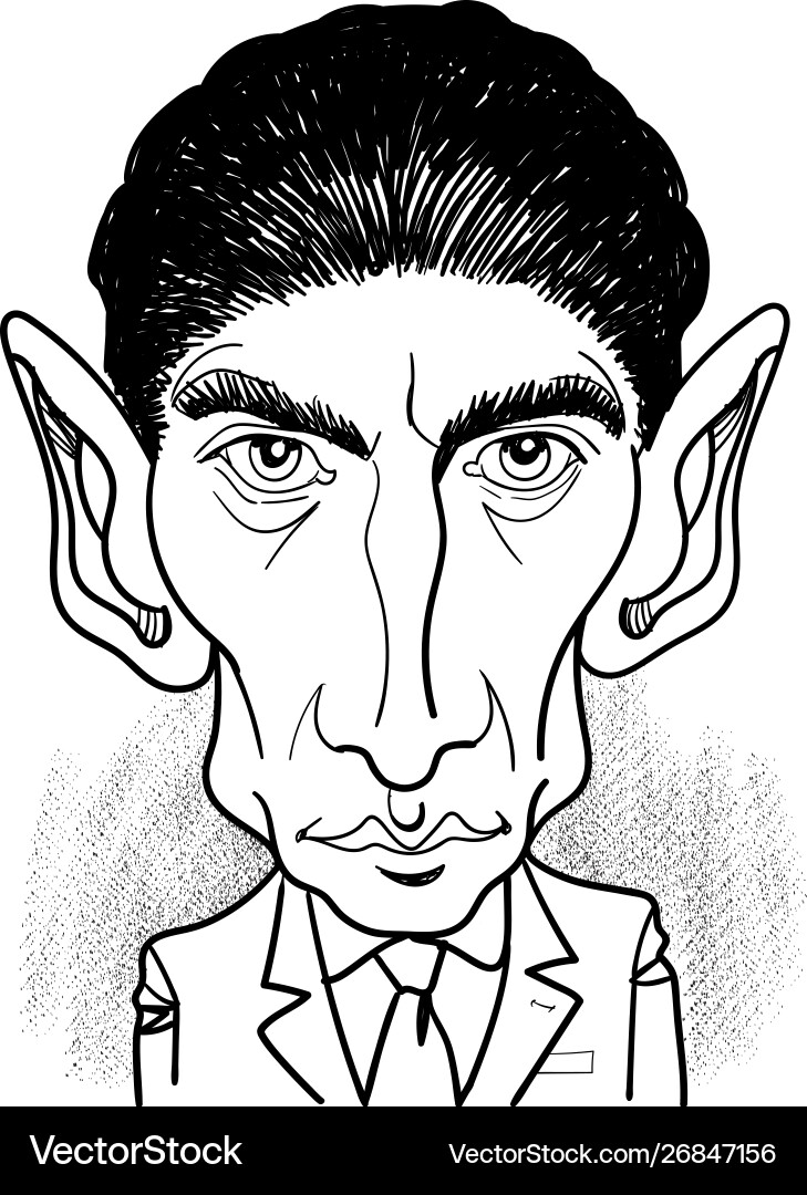 Franz kafka portrait in line art Franz kafka portrait in line art vector image