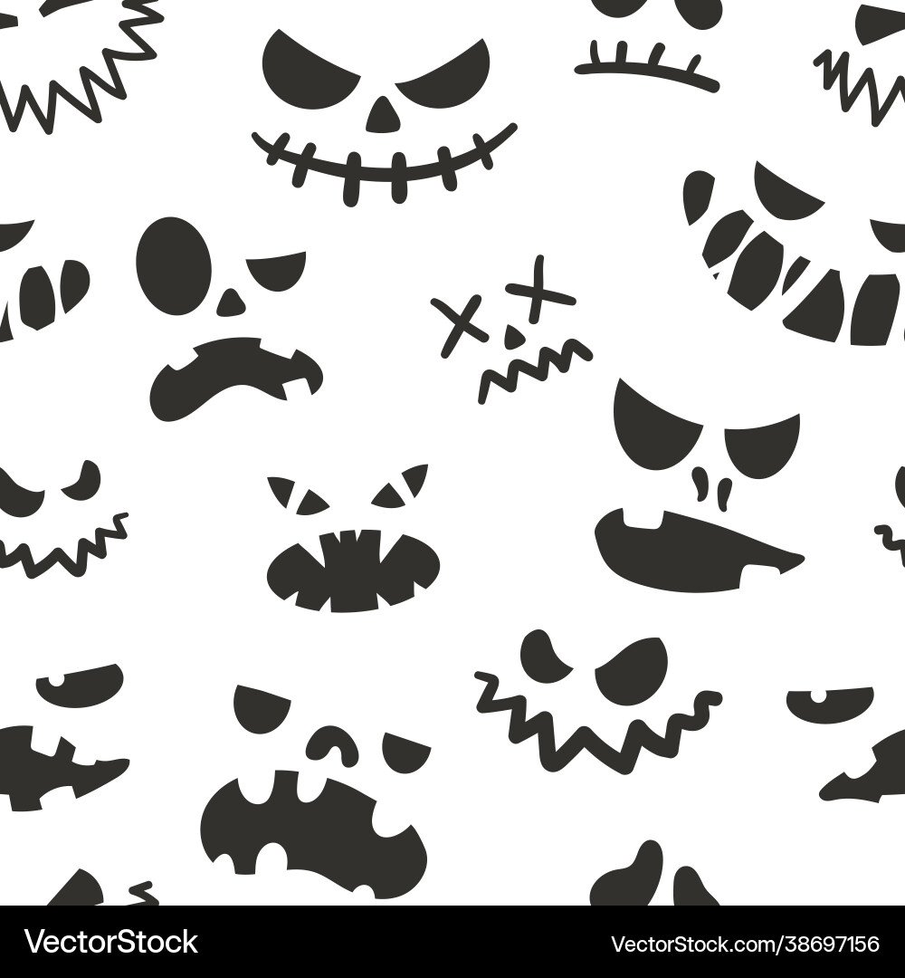 Jack face pattern seamless halloween texture vector image