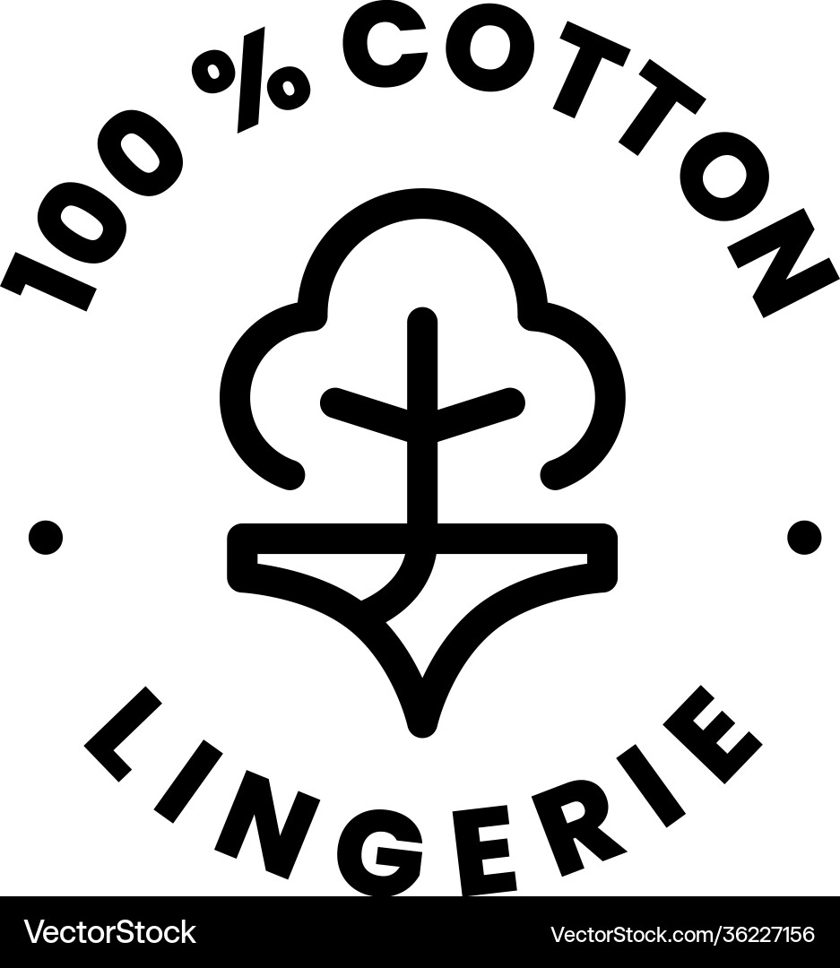 Lingerie 100 Prozent Baumwolle Unterwäscheschild Badge Lingerie 100 Prozent Baumwolle Unterwäscheschild Badge vektorbild