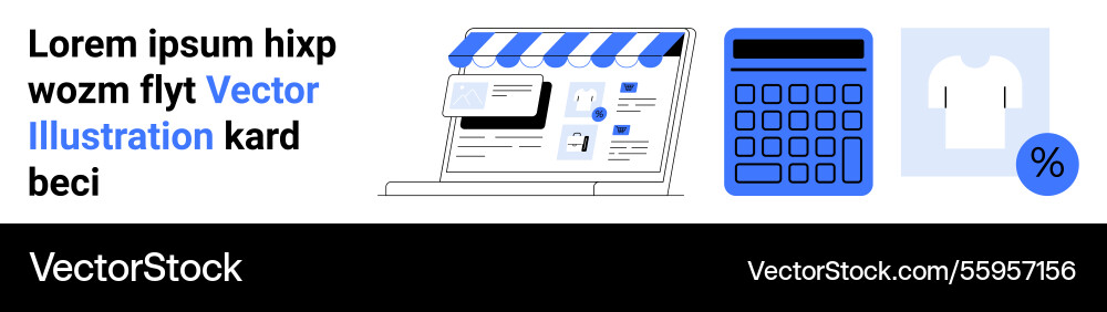 Online storefront with calculation tools Online storefront with calculation tools Vector Image