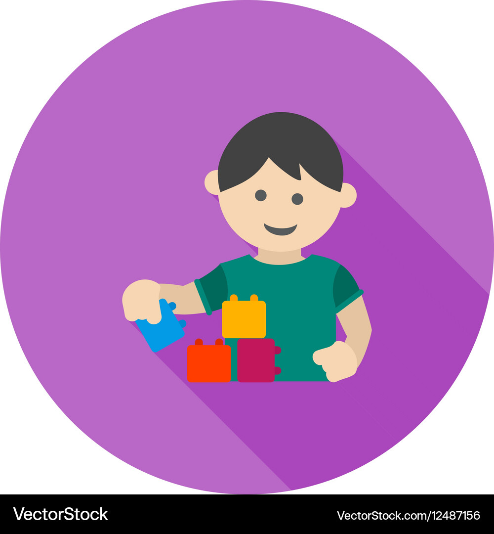 Playing with blocks Vector Image