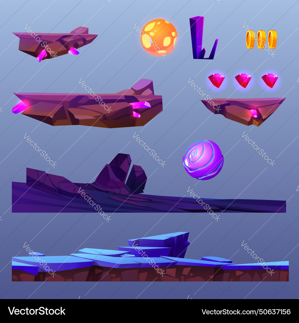 Space game ui design creation kit Vector Image