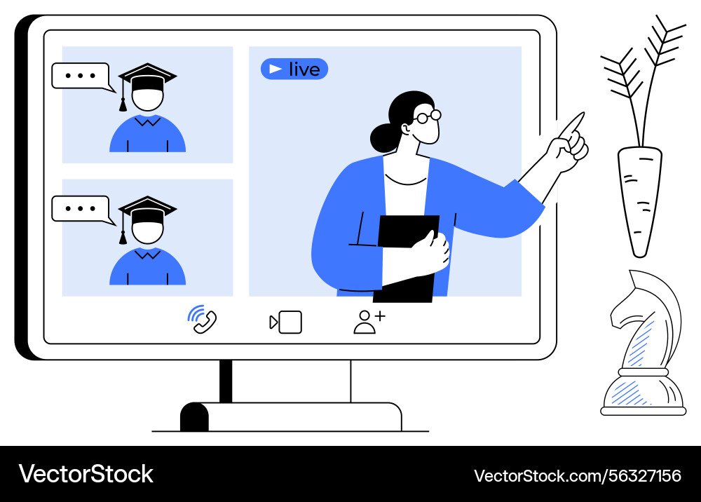 Virtual Learning Session Vector Image
