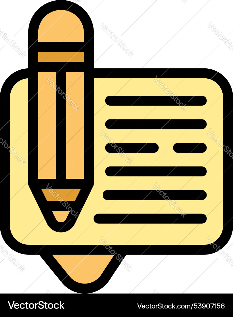 Yellow pencil taking notes on notepad with lines Yellow pencil taking notes on notepad with lines vector image