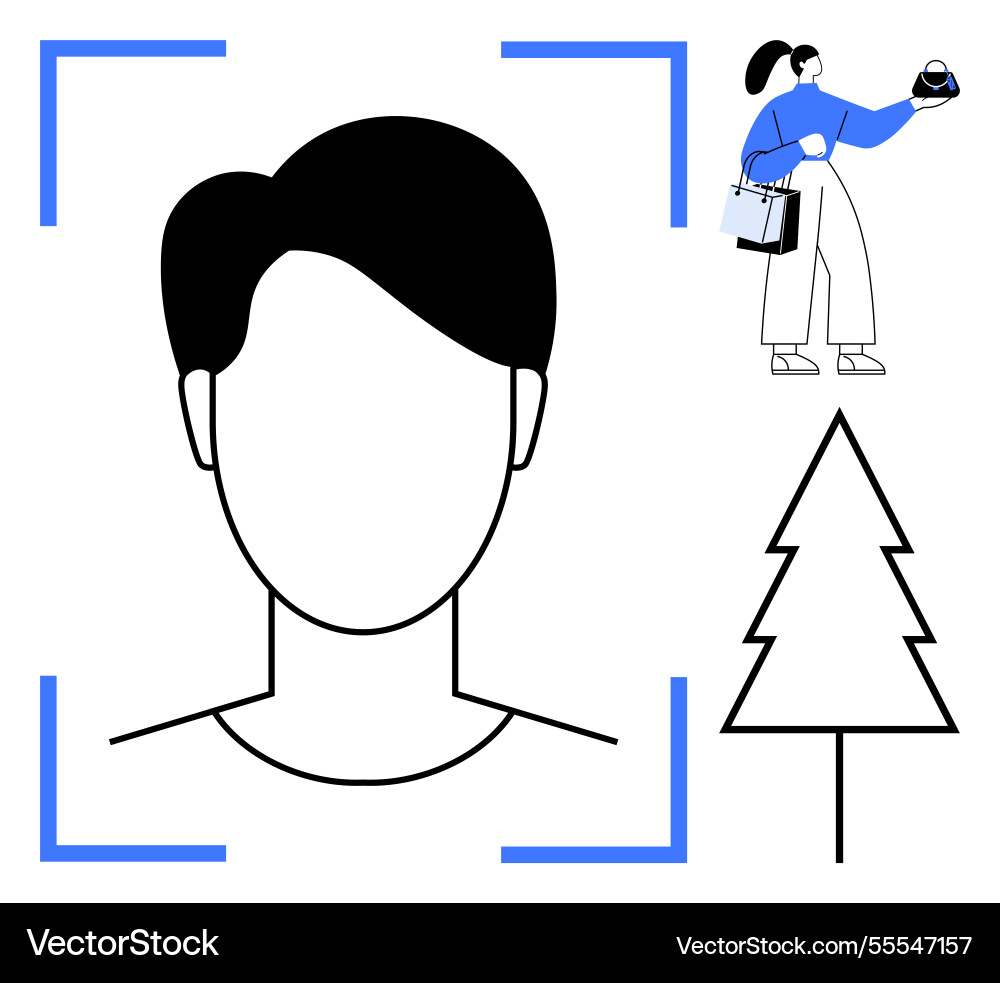 Anonymous user avatar selection with shopping Vector Image