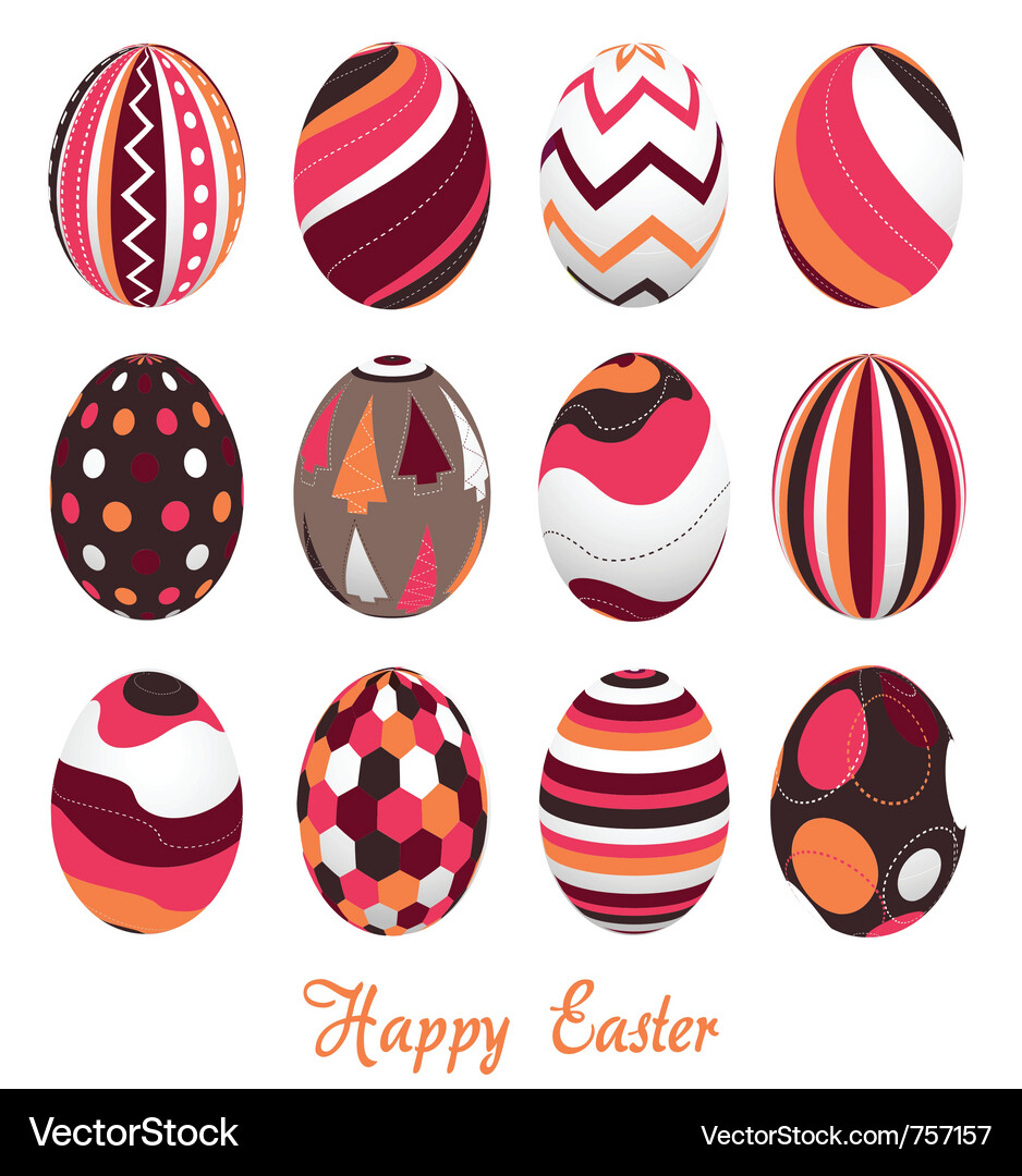 Colorful Easter Eggs Pattern Vector Image