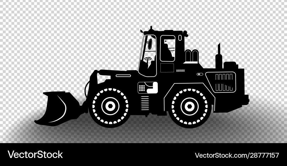 Detailed excavator snow-plow tractor isolated Detailed excavator snow-plow tractor isolated vector image