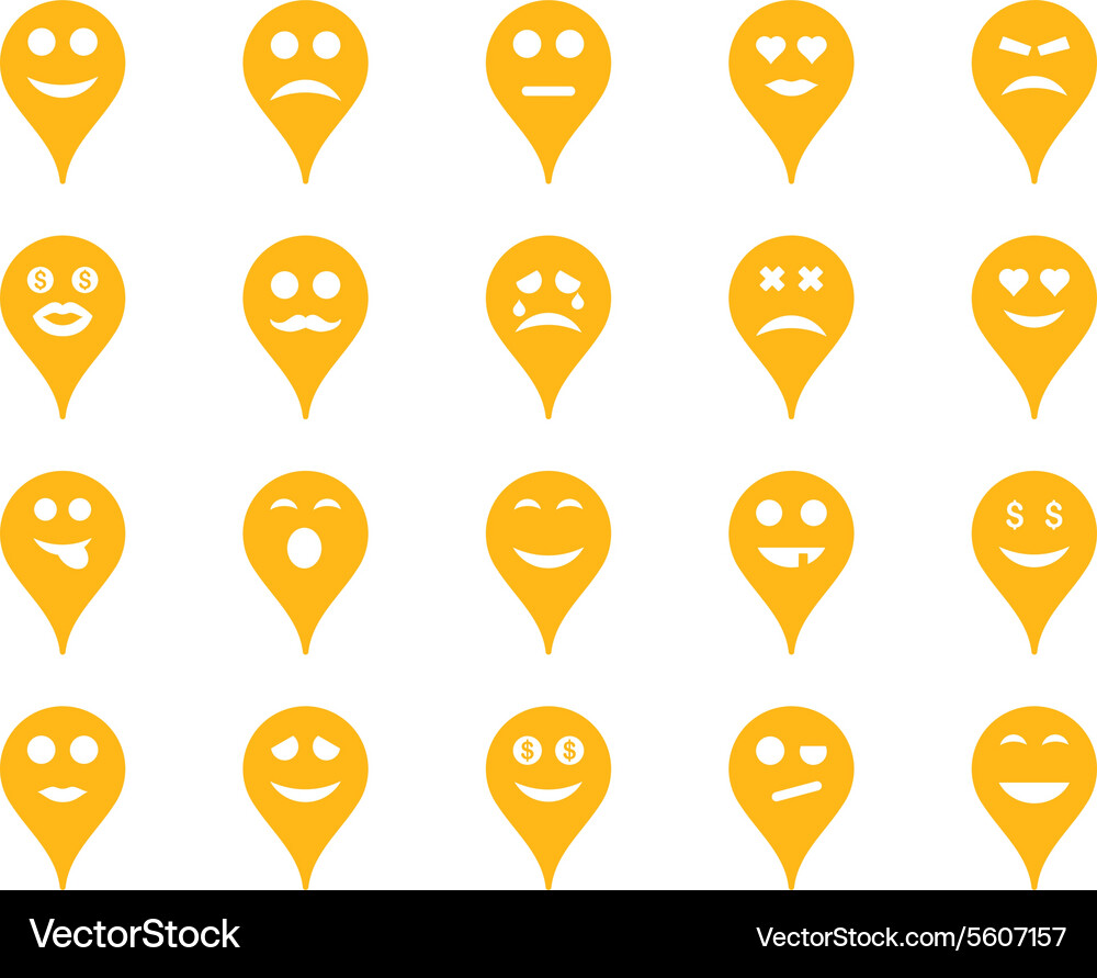 Emotion map marker icons Vector Image