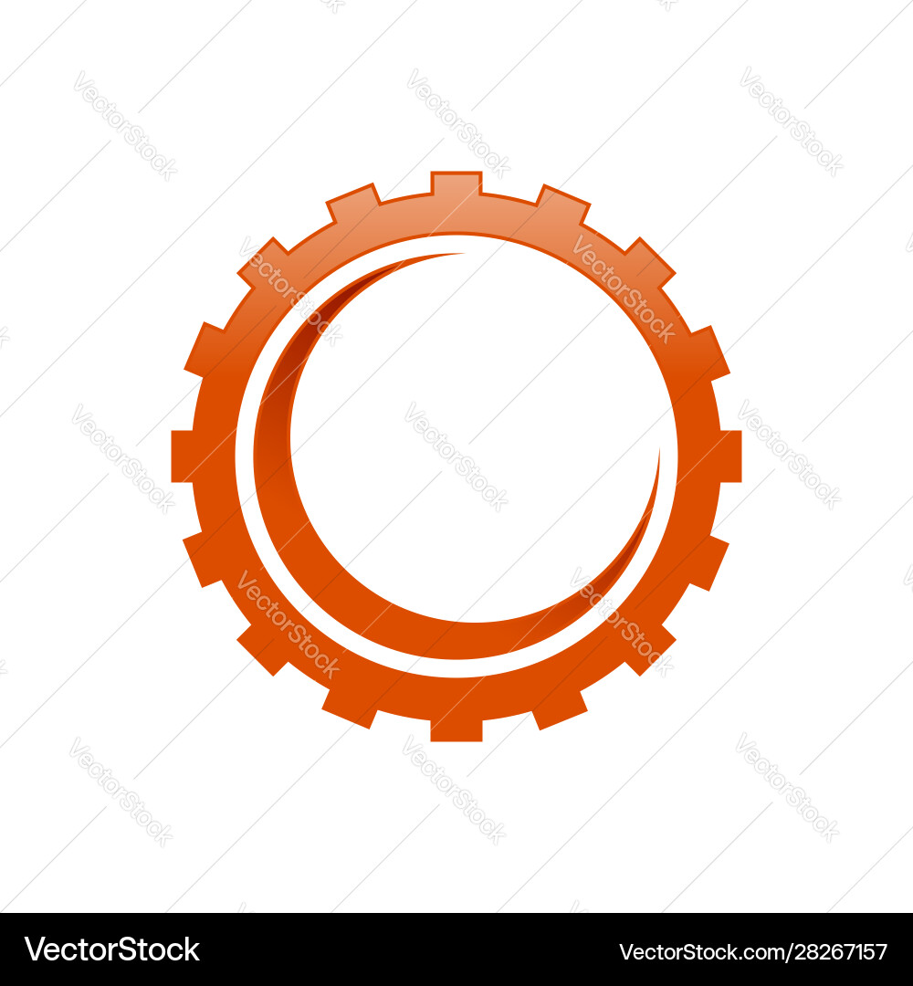 Industrial gear cog with crescent shape inside Industrial gear cog with crescent shape inside vector image