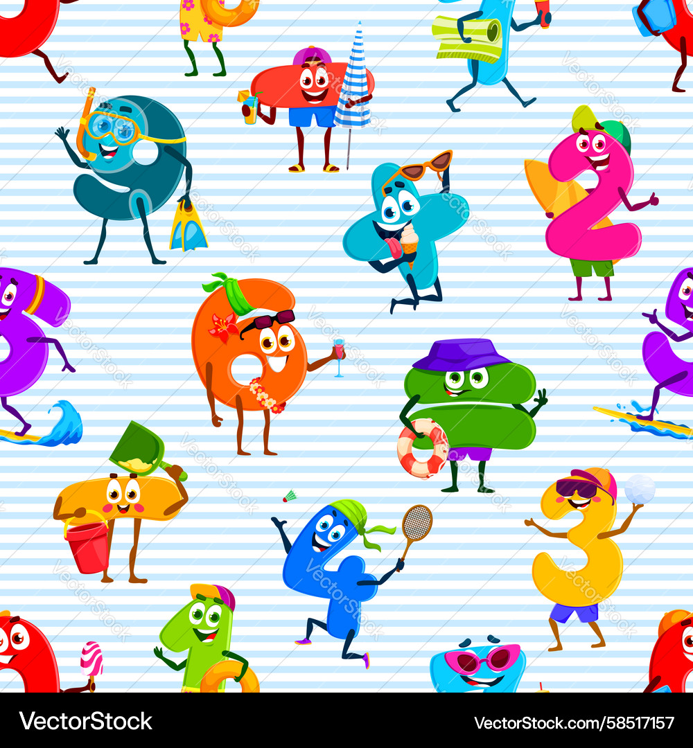 Math numbers and digits character seamless pattern Vector Image