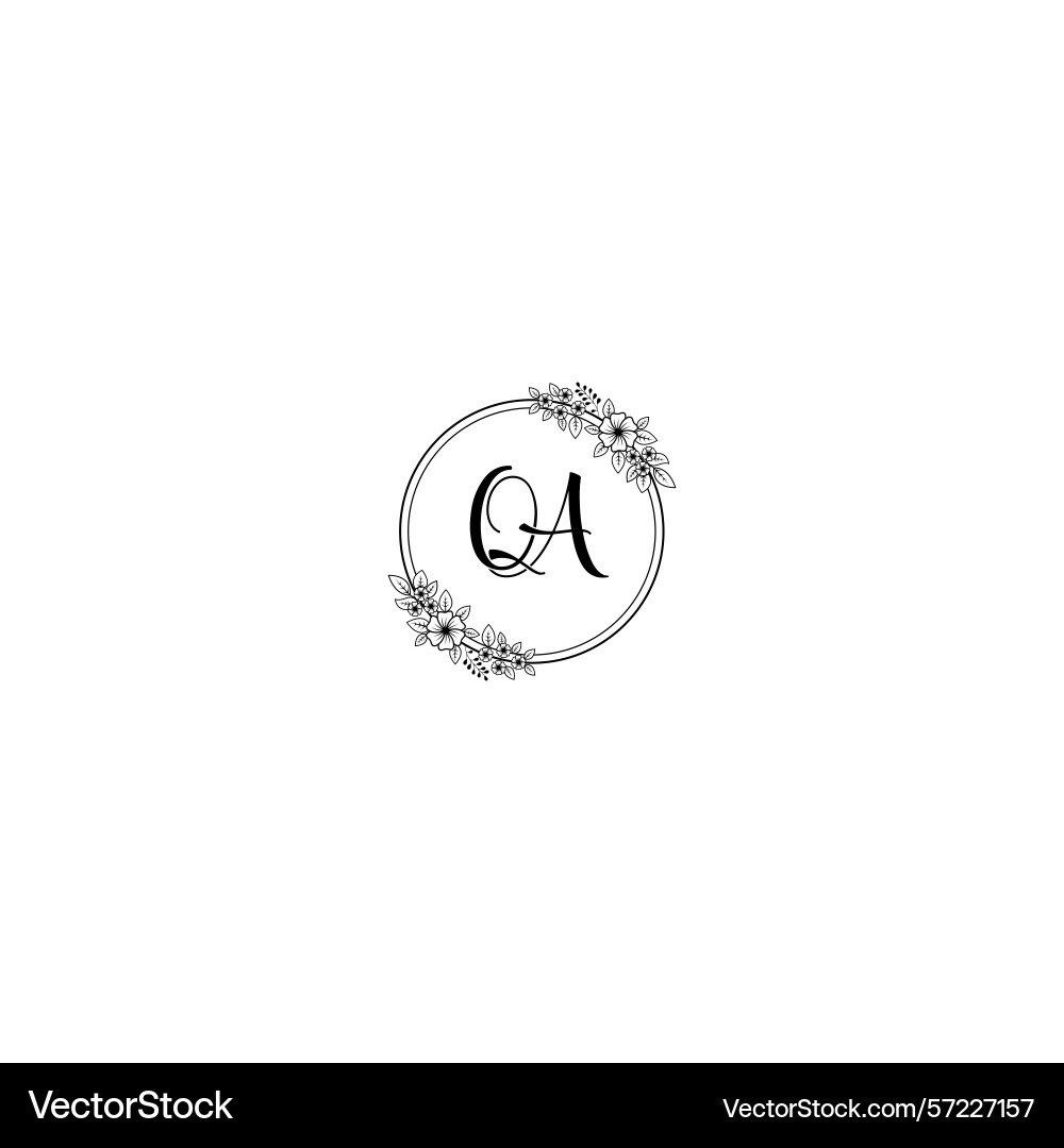 Minimalistische botanische Monogramm qa Logo Design Minimalistische botanische Monogramm qa Logo Design Vektorbild